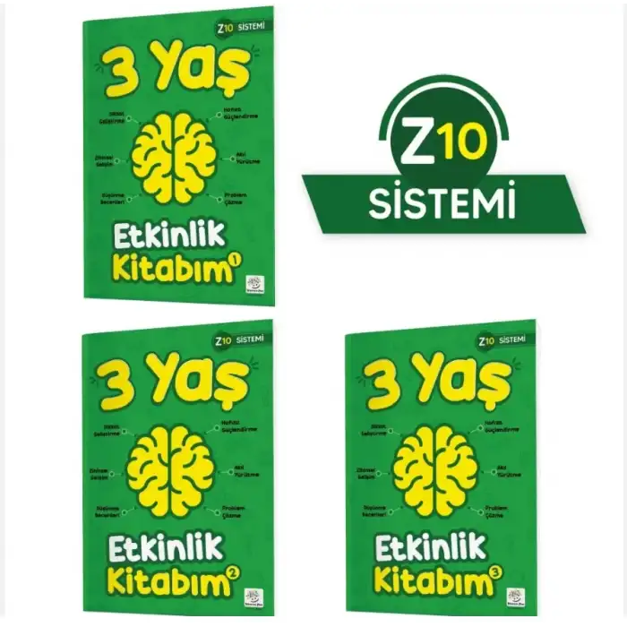 YÜKSELEN ZEKA 3 Yaş Etkinlik Kitabım Seti (Z10 Sistemi)