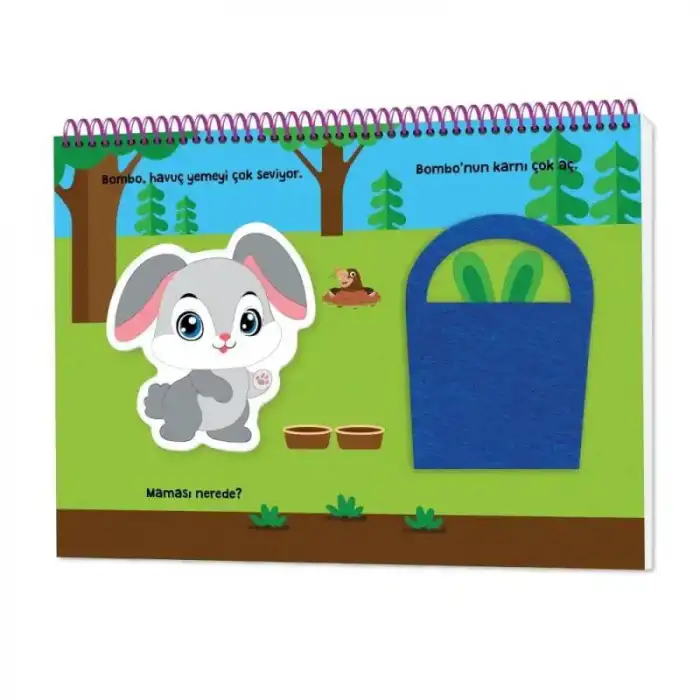 YÜKSELEN ZEKA 6-16 Ay İlk Cırt Cırtlı Keçeli Etkinlik Kitabım - Yemek Sevdiren Kitap