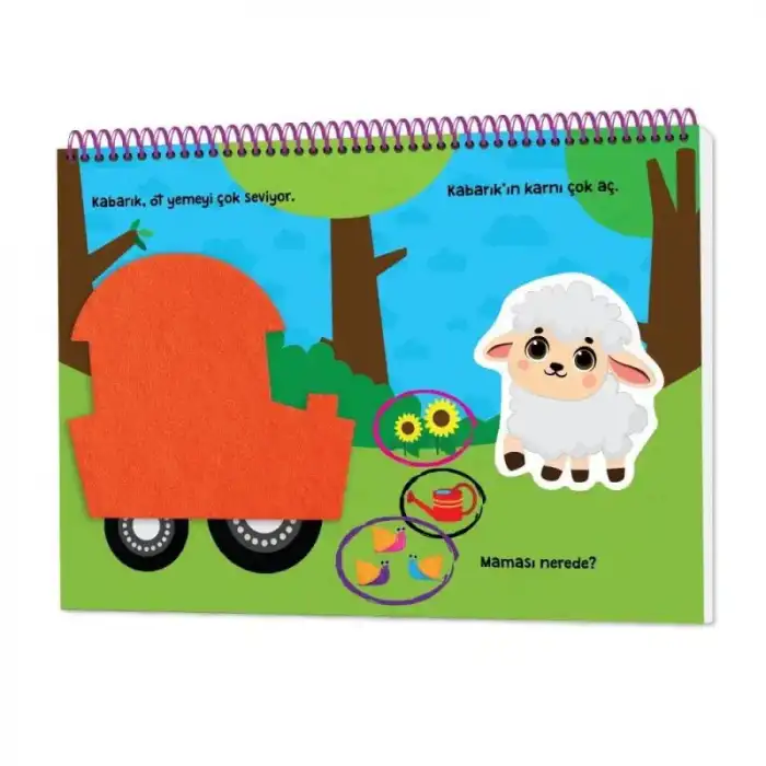 YÜKSELEN ZEKA 6-16 Ay İlk Cırt Cırtlı Keçeli Etkinlik Kitabım - Yemek Sevdiren Kitap