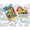 Çocuklar İçin İş Makineleri Dev Boyama Seti – XXL Boyama + Sticker + 12 Keçeli Kalem (Yıkanabilir)
