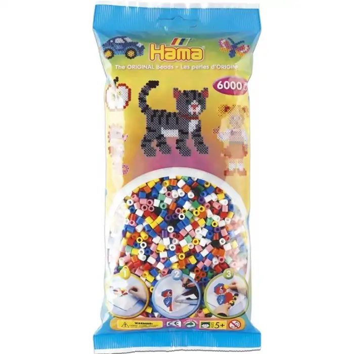 Hama Boncuk Midi 6.000’lik Poşet - 10 Renk 205-00