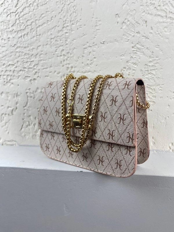 Pudra Renk Zincirli 2024 Kol Çanta