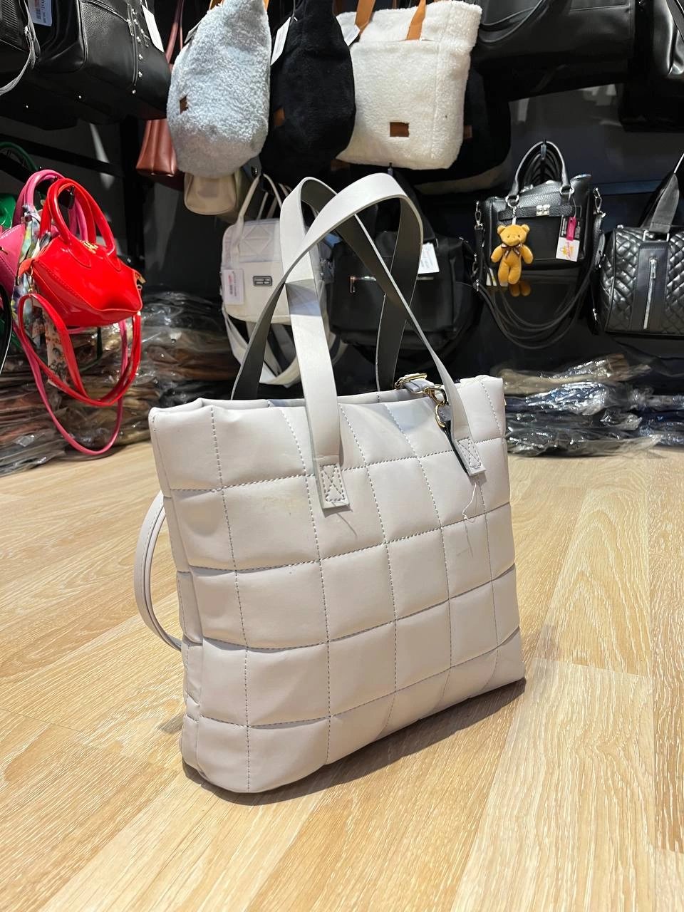 Açık Gri Kapitone Kol Çanta CB4128