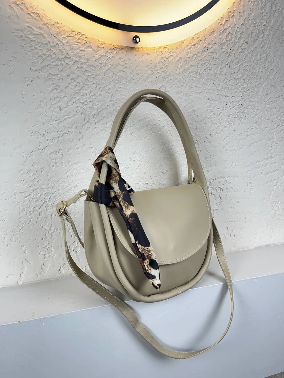 Açık Vizon Fularlı Kalite Çanta CB6374