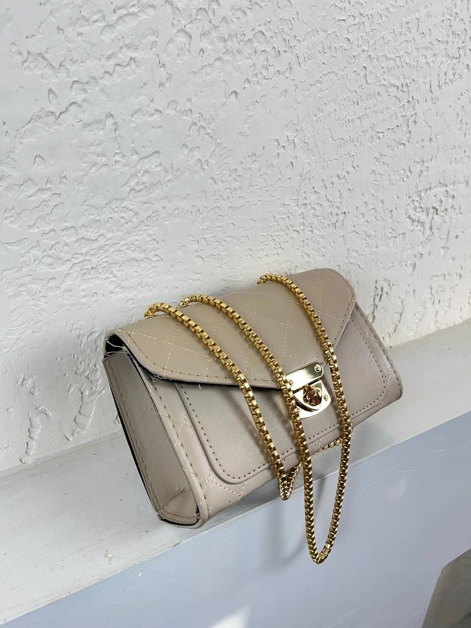 Açık Vizon Kalıp Zincir Çanta CB5412