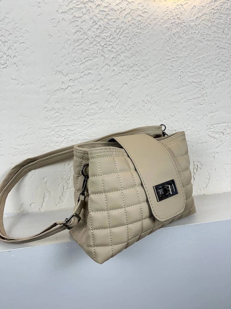 Açık Vizon Kapitone 2 Bölmeli Kalite Çanta CB8798