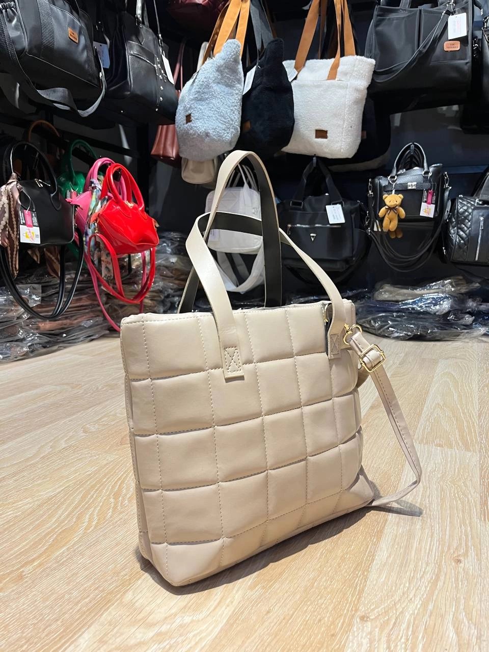 Açık Vizon Kapitone Kol Çanta CB4128