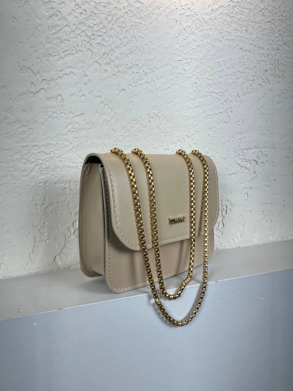 Açık Vizon Renk Kalite Deri Zincirli Çanta CB8539