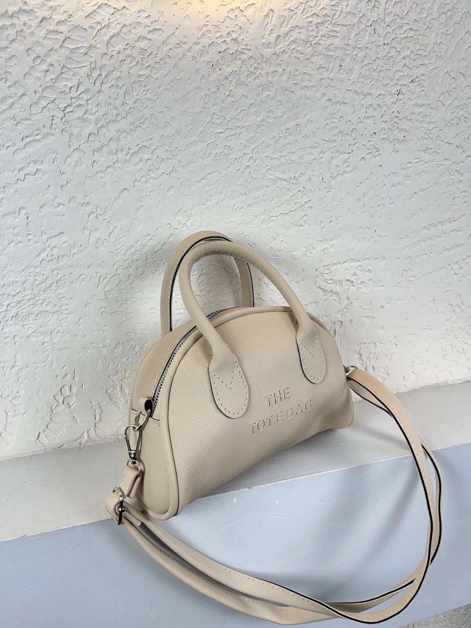 Açık Vizon Renk Tote Lakos Deri Çanta CB9256