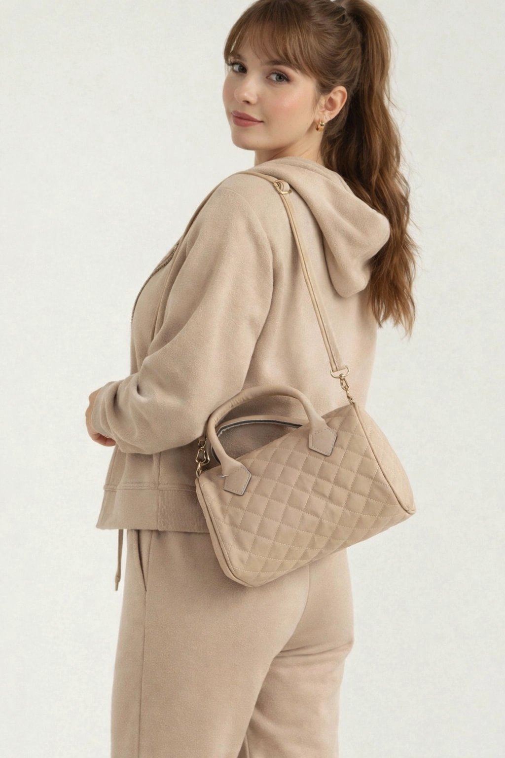 Açık Vizon Silindir Çapraz Çanta CB2742