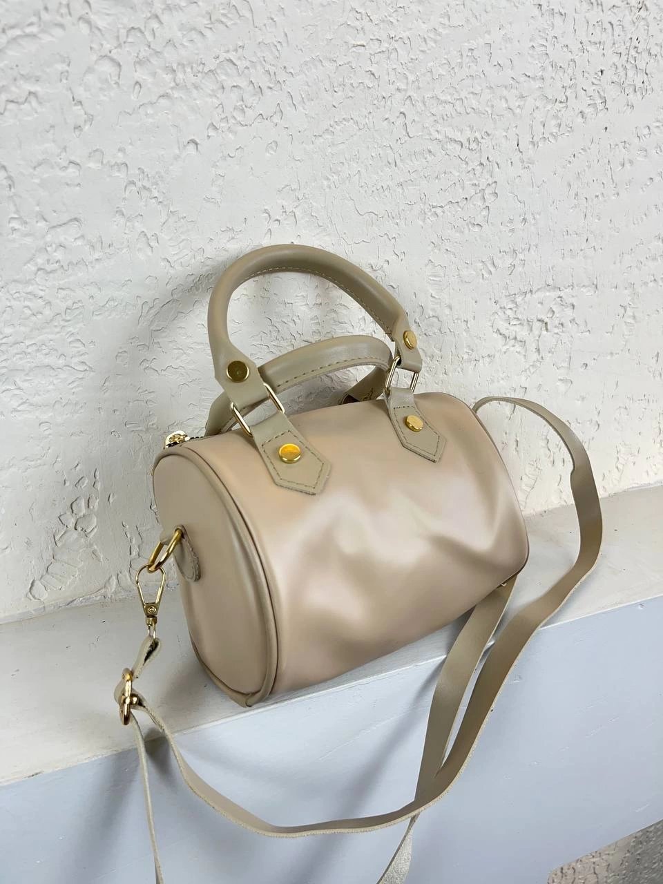 Açık Vizon Silindir Mini Boy Çanta CB8530