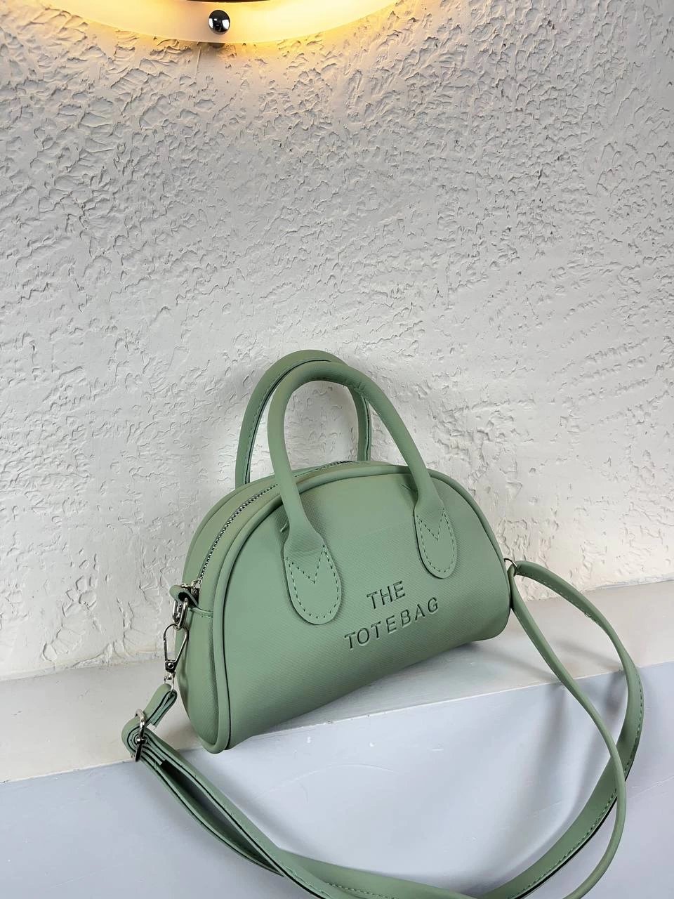 Açık Yeşil Renk Tote Lakos Deri Çanta CB9256