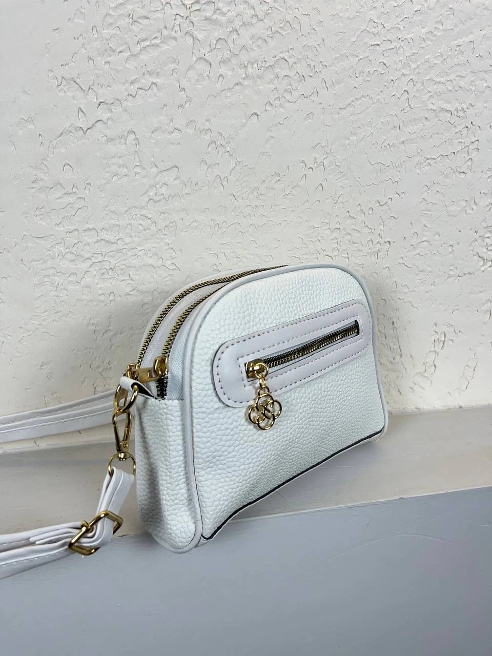 Beyaz  3 Bölme Yumuşak Deri Çanta CB6744