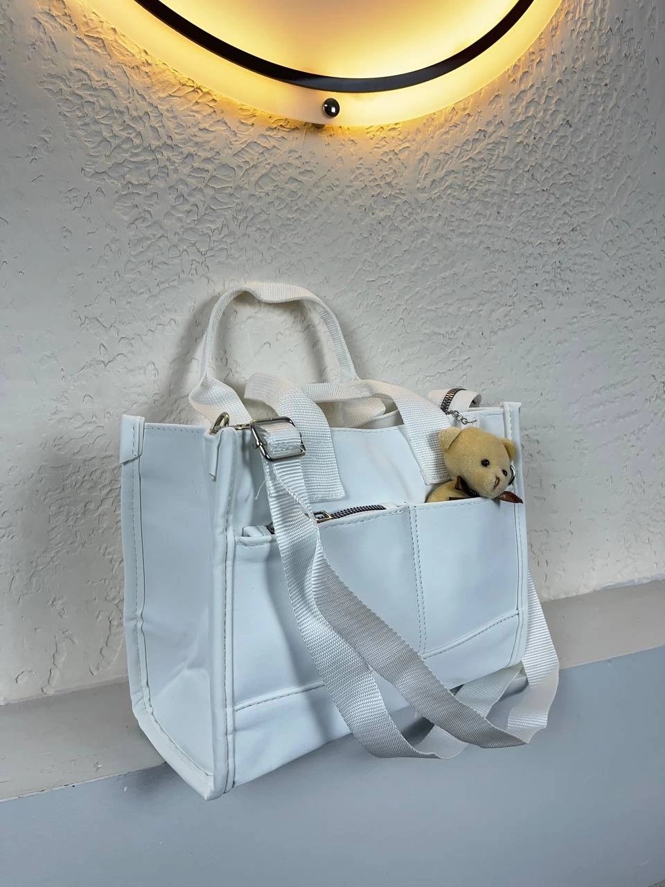 Beyaz Ayıcıklı Kalite Çanta CB4196