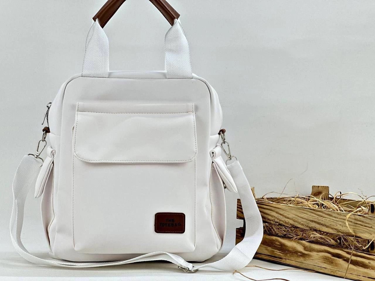 Beyaz Hem Sırt Hem Çapraz Çanta CB9724