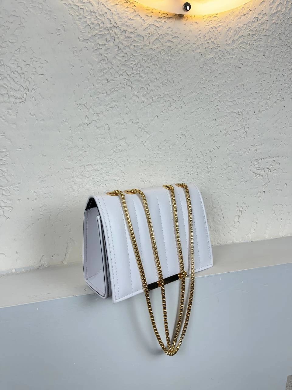 Beyaz Kalite Zincirli Çapraz Çanta CB65217