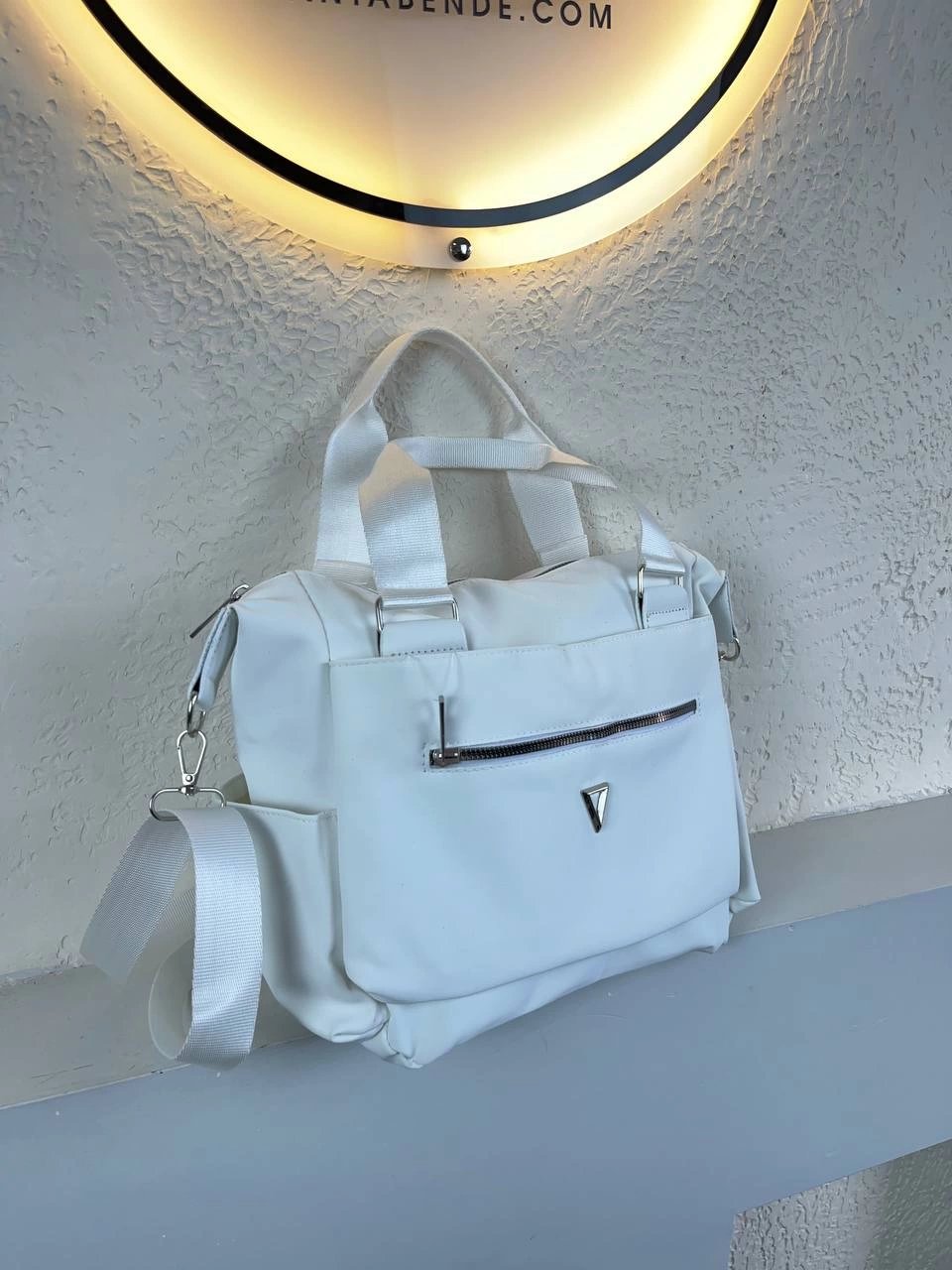 Beyaz Kaliteli 3 Bölme Kol Çanta CB0924