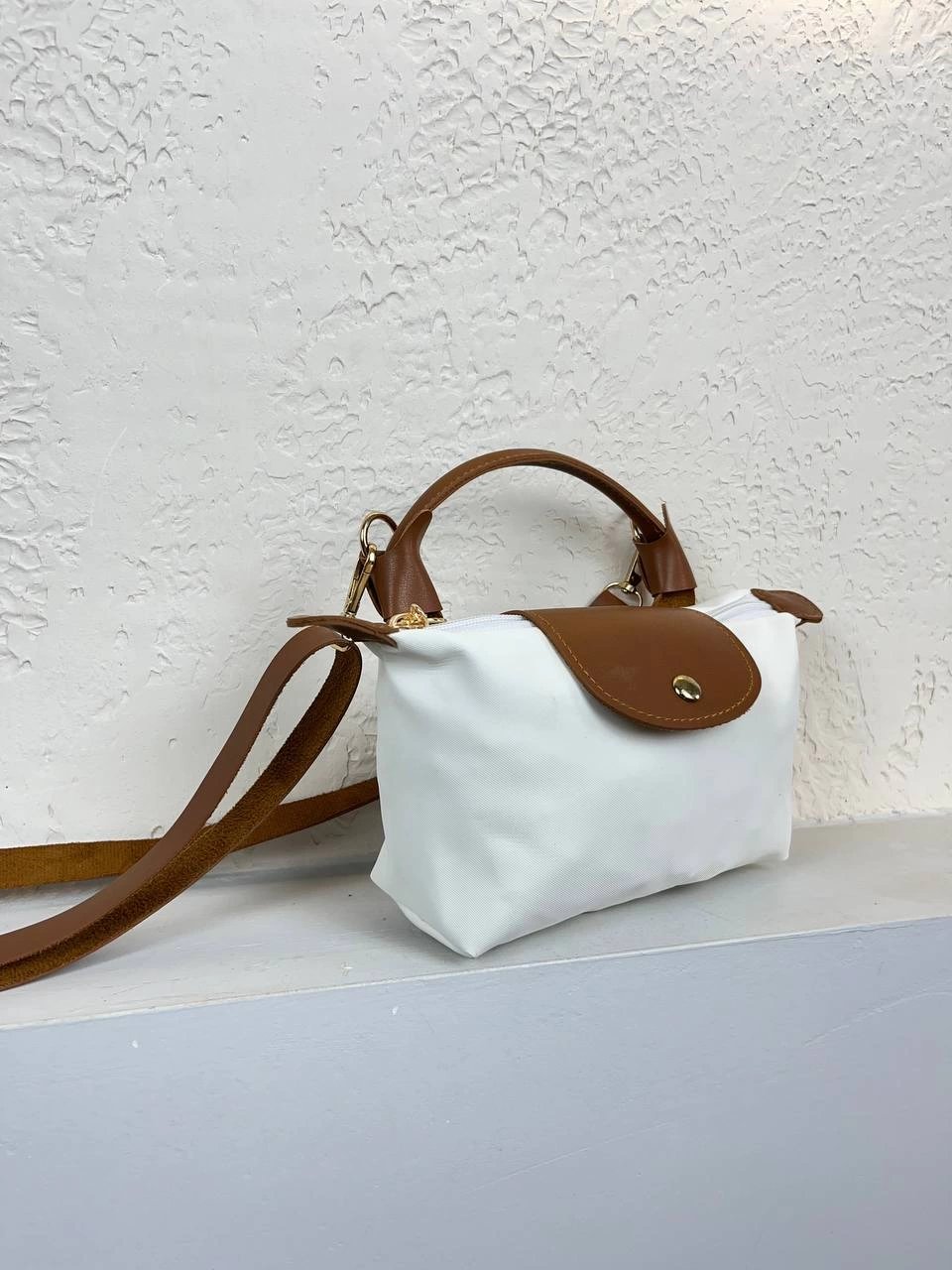 Beyaz Kanvas Mini Çapraz Çanta CB5982