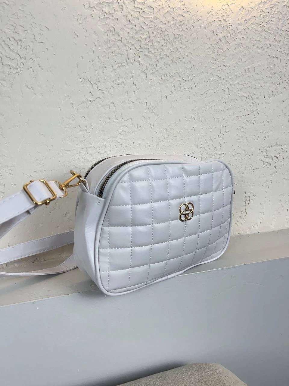 Beyaz Kapitone 2 Bölme Çanta CB5279