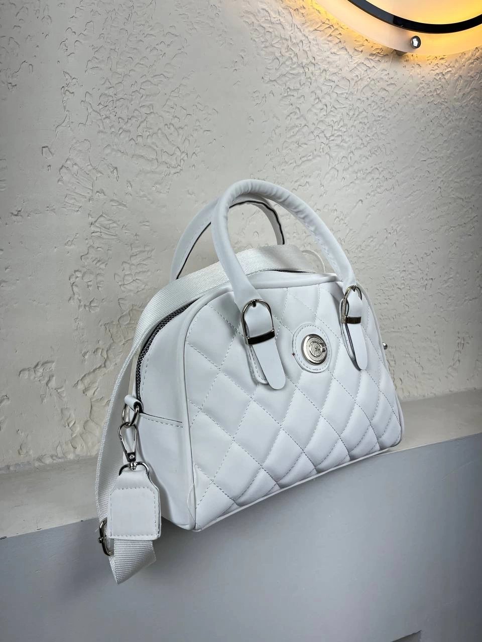 Beyaz Kapitone Kalite Çanta CB3567