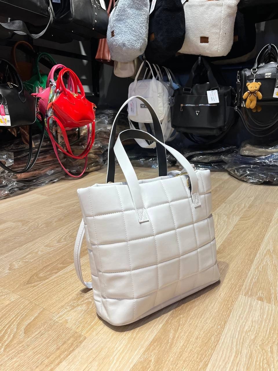 Beyaz Kapitone Kol Çanta CB4128