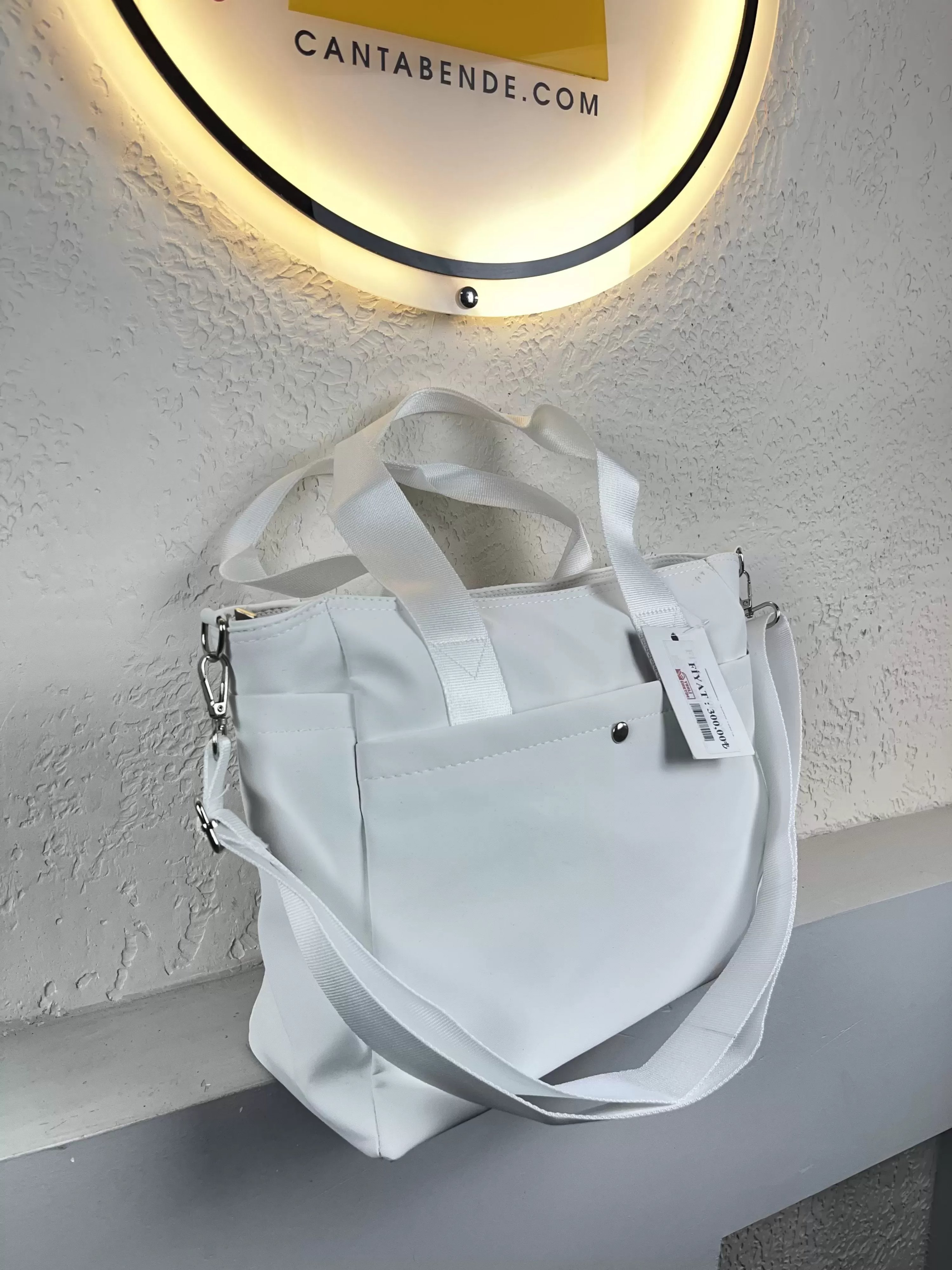Beyaz Lüx 3 Bölme Kalite Çanta CB0101