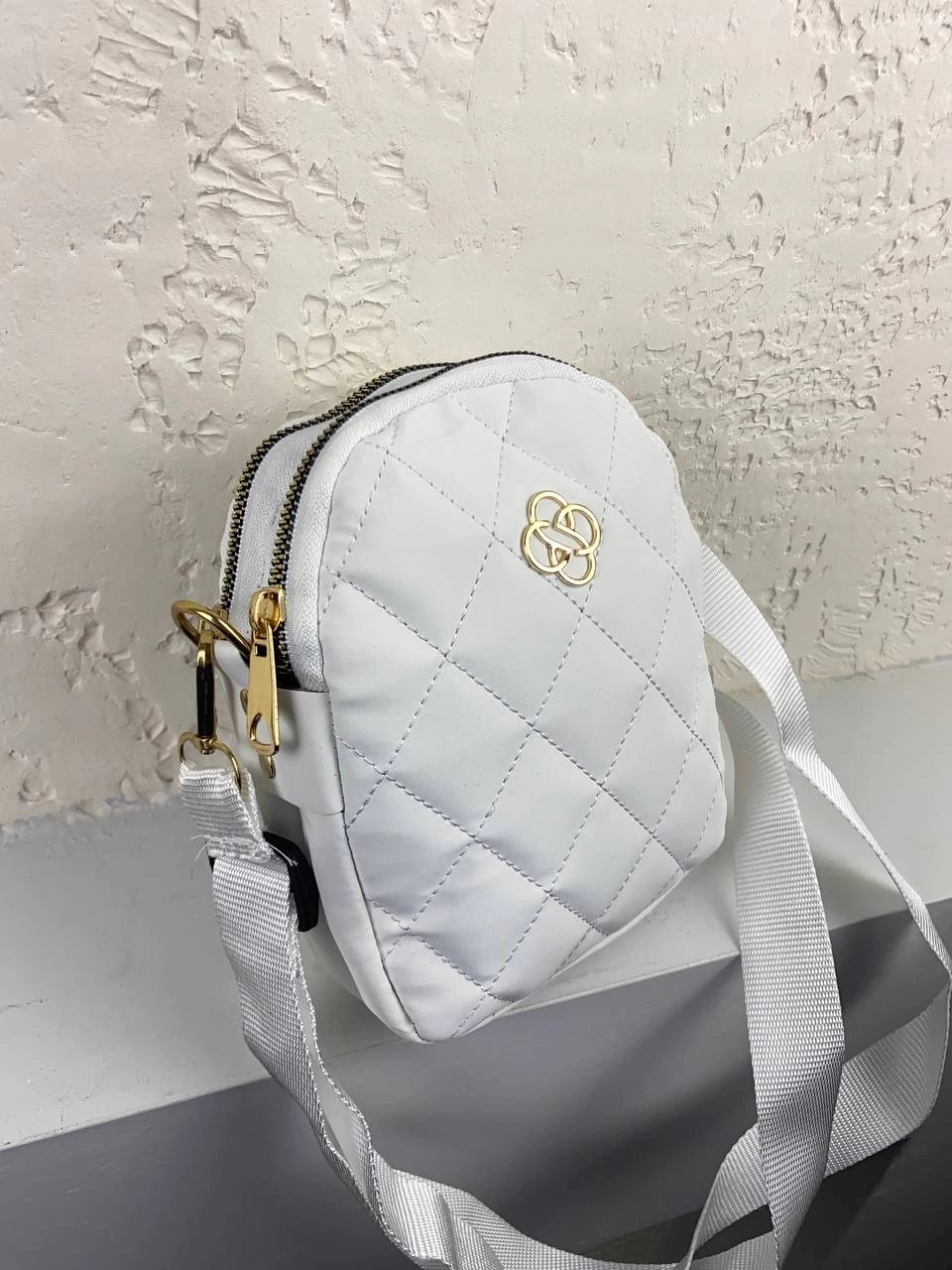 Beyaz Renk 2 Bölmeli Çapraz Çanta