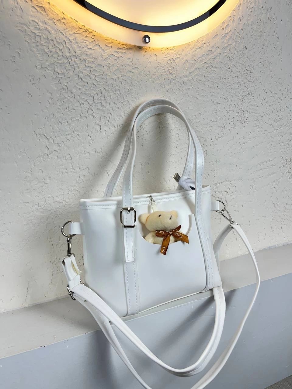 Beyaz Renk AYICIKLI YENİ Çanta CB9651