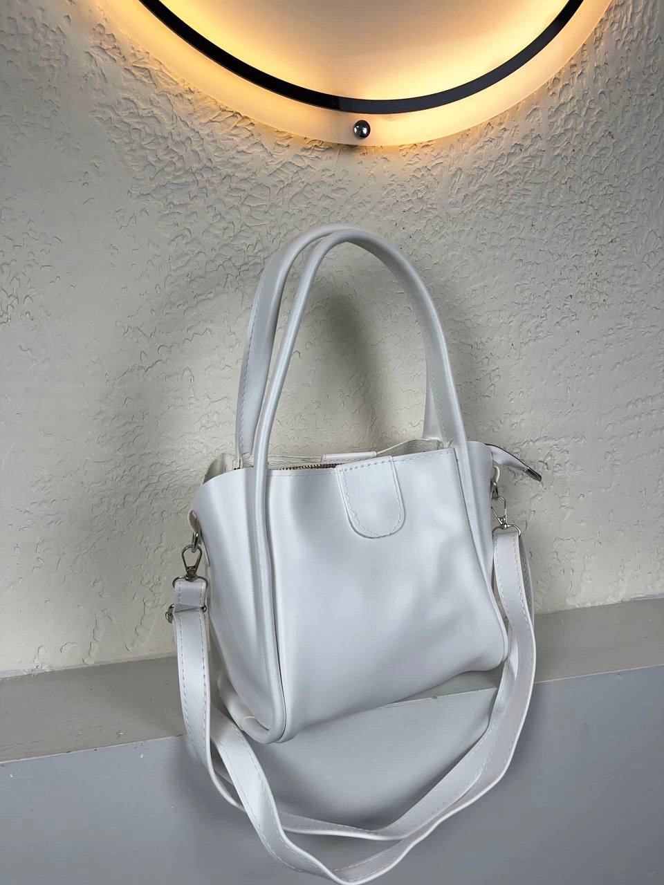 Beyaz Renk Kalite Yumuşak Deri Çanta CB3075