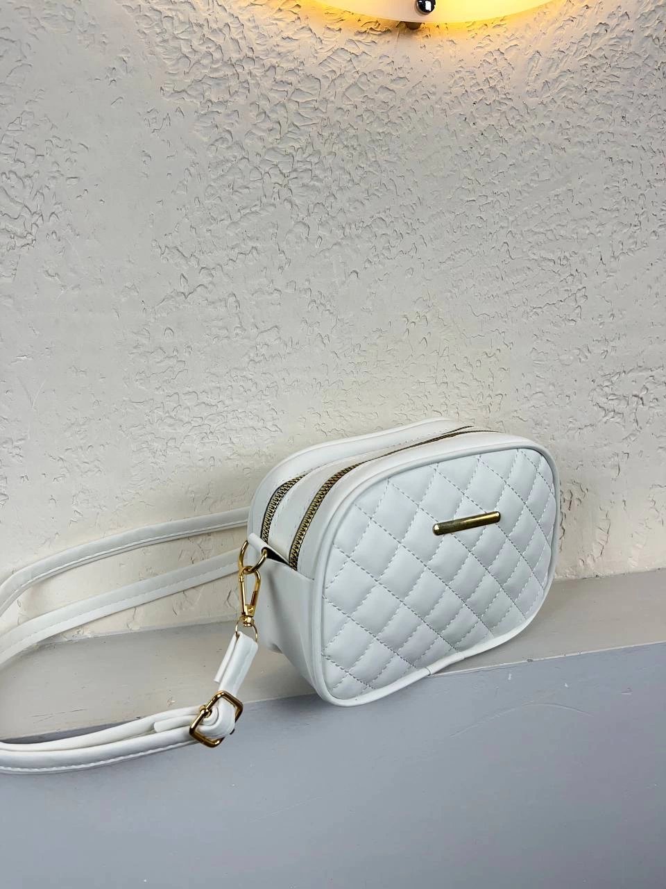 Beyaz Renk Kapitone 2 Bölme Çanta CB1274