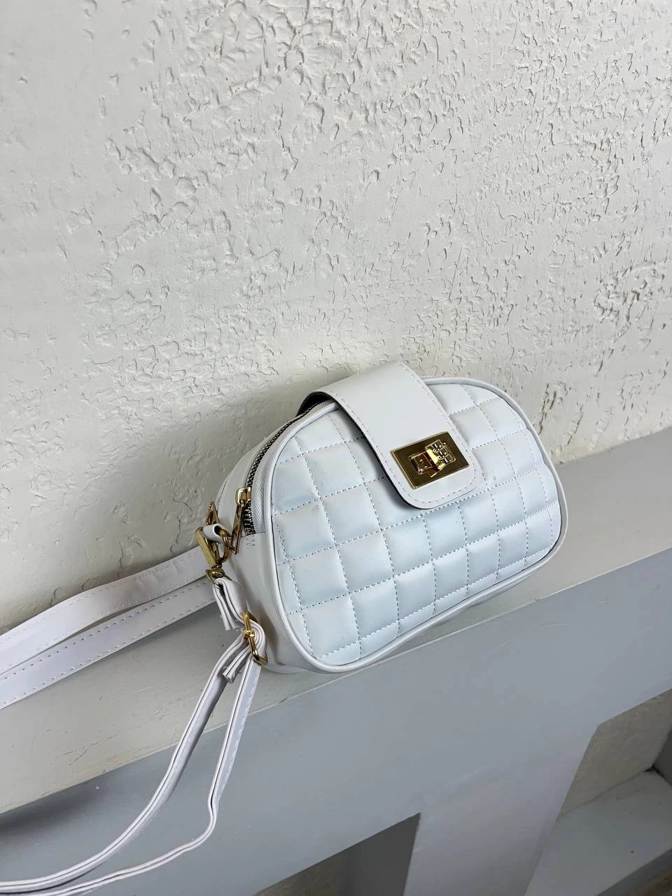 Beyaz Renk Kapitone 2 Bölme Çanta CB6321