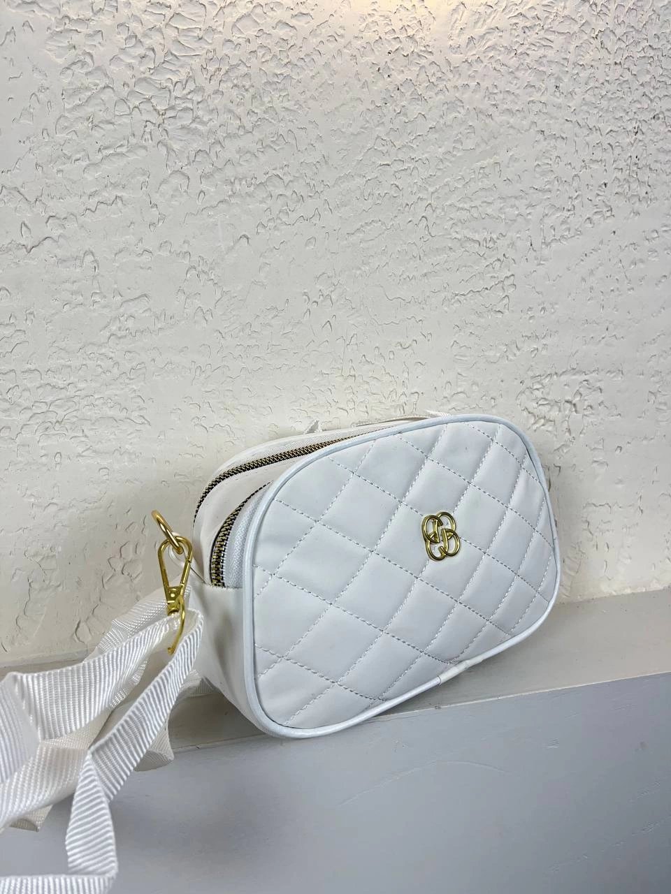 Beyaz Renk Kapitone DMN 2 Bölme Çanta CB4126