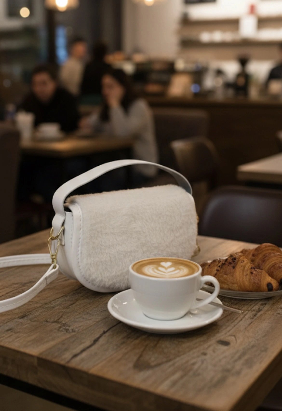 Beyaz Renk Peluş Çanta CB90913