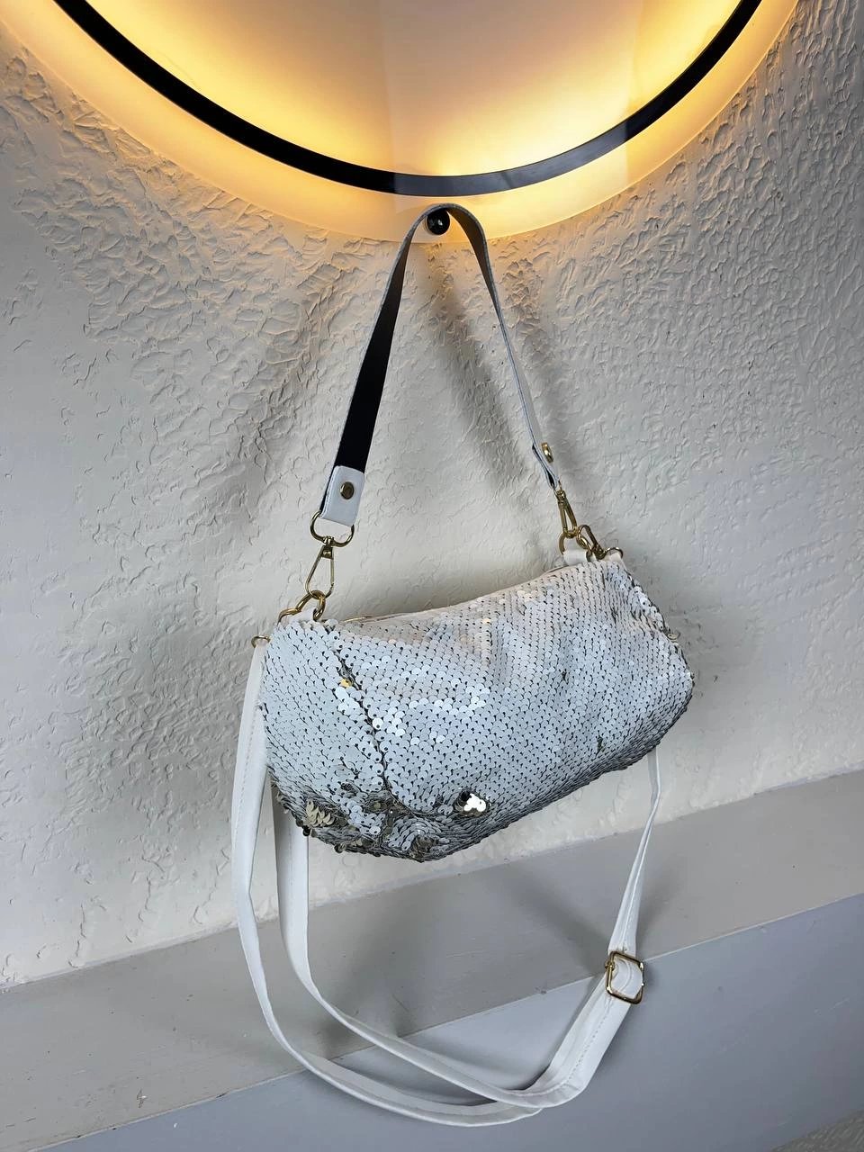 Beyaz Renk Pullu Çanta CB7428