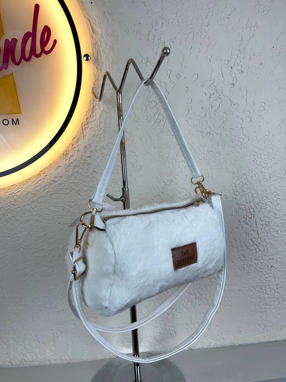 Beyaz Renk TOTE PELUŞ Çanta CB90223