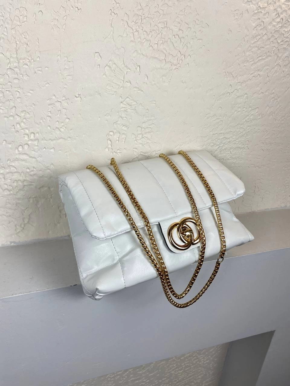 Beyaz Renk Zincirli Kol Çanta