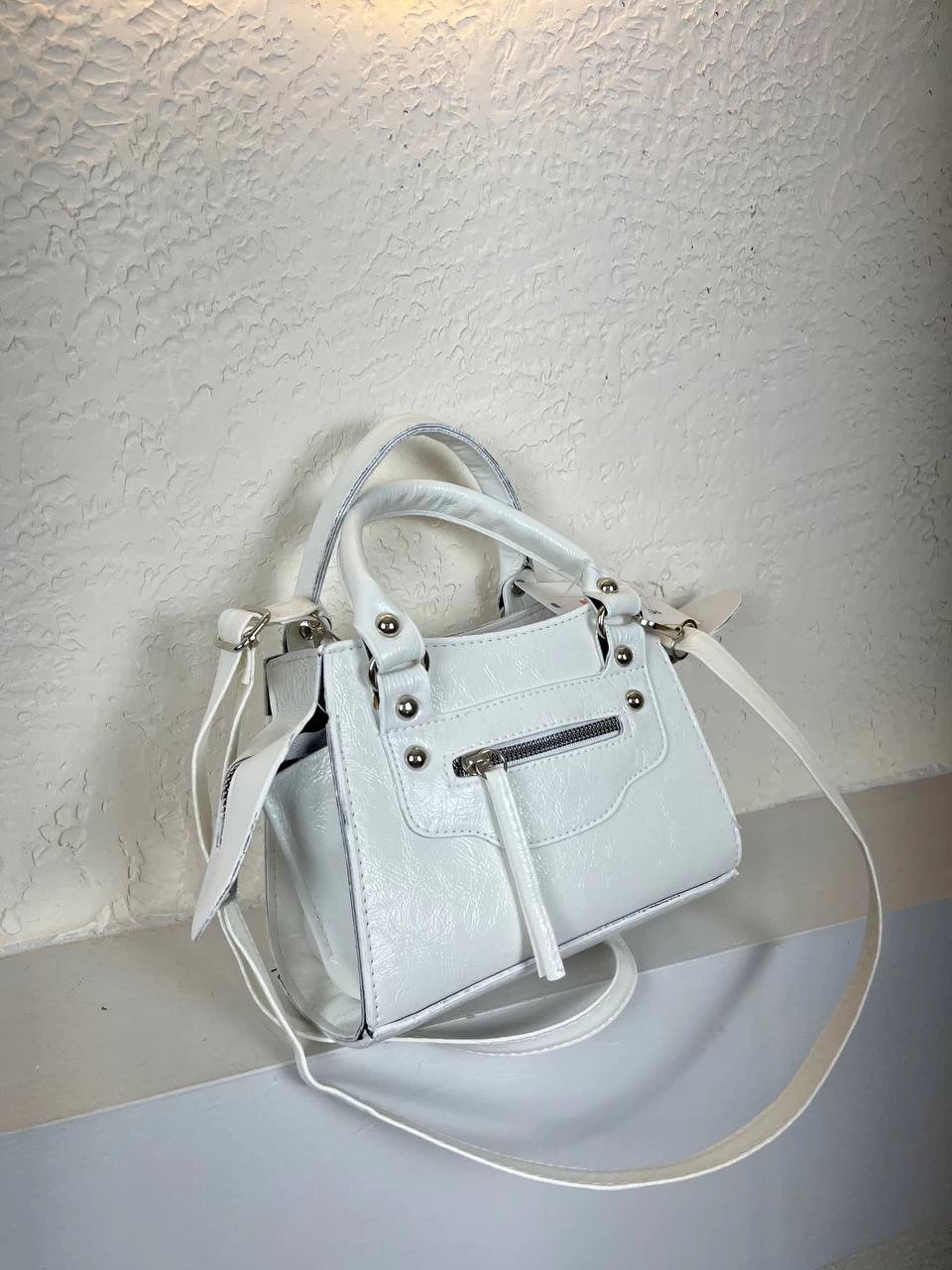 Beyaz Rugan Kalite Çanta CB5649