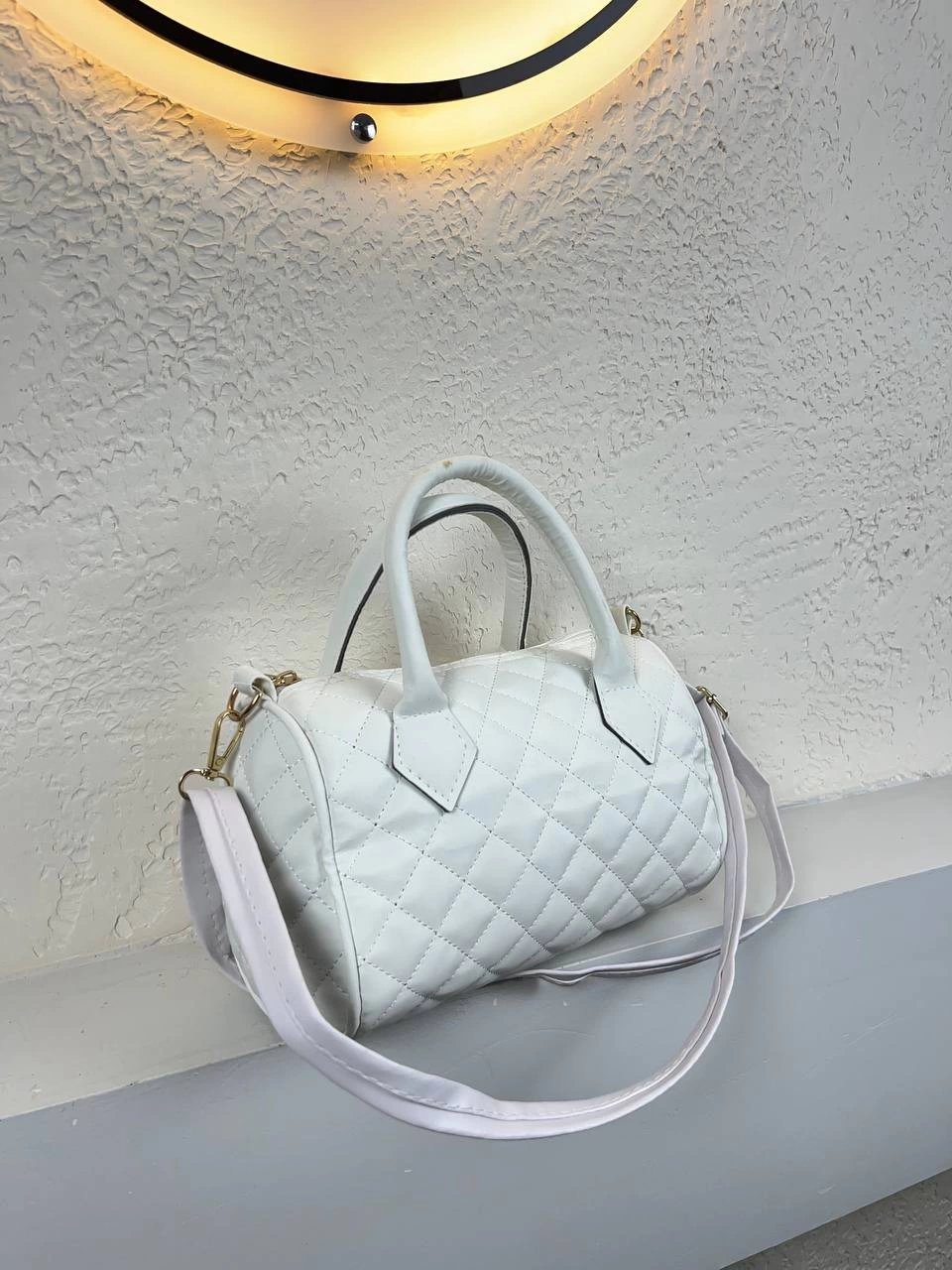 Beyaz Silindir Çapraz Çanta CB2742