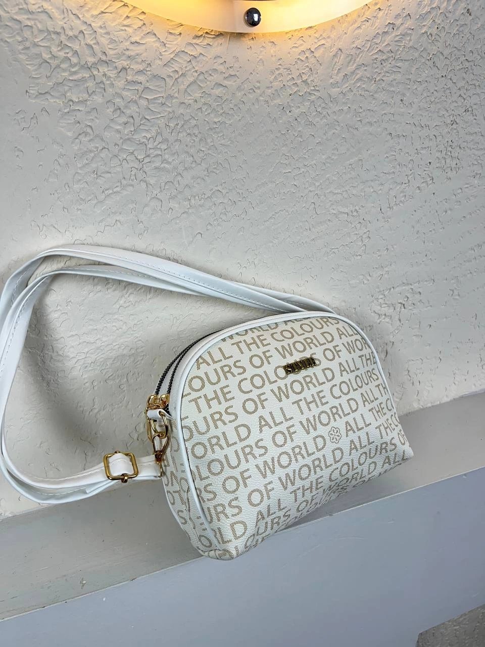 Beyaz Yazılı 2 Bölme Çanta CB6374