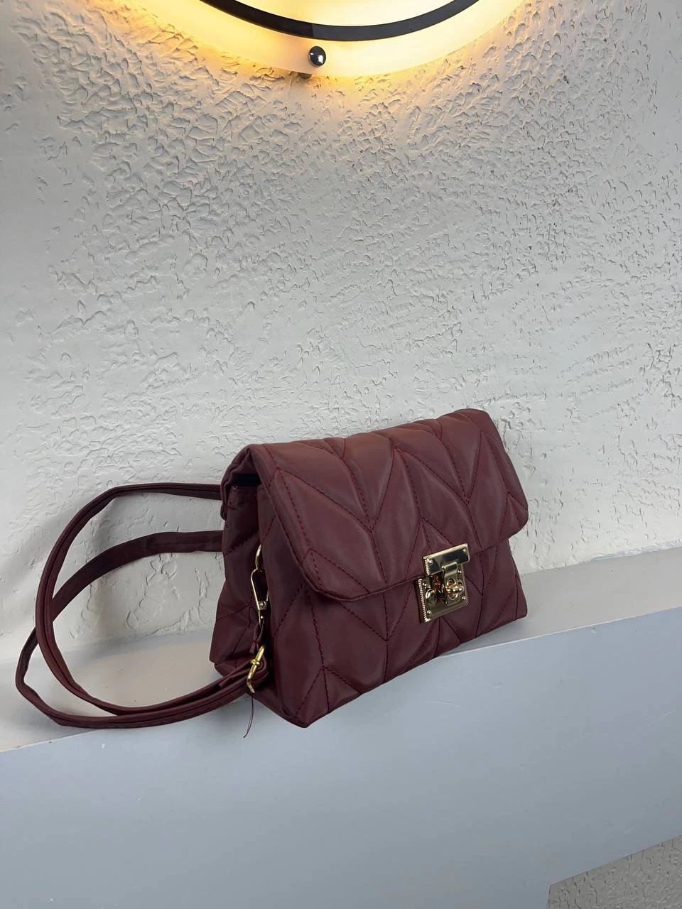 Bordo 2 Bölmeli Kapitone Çapraz Çanta CB0236