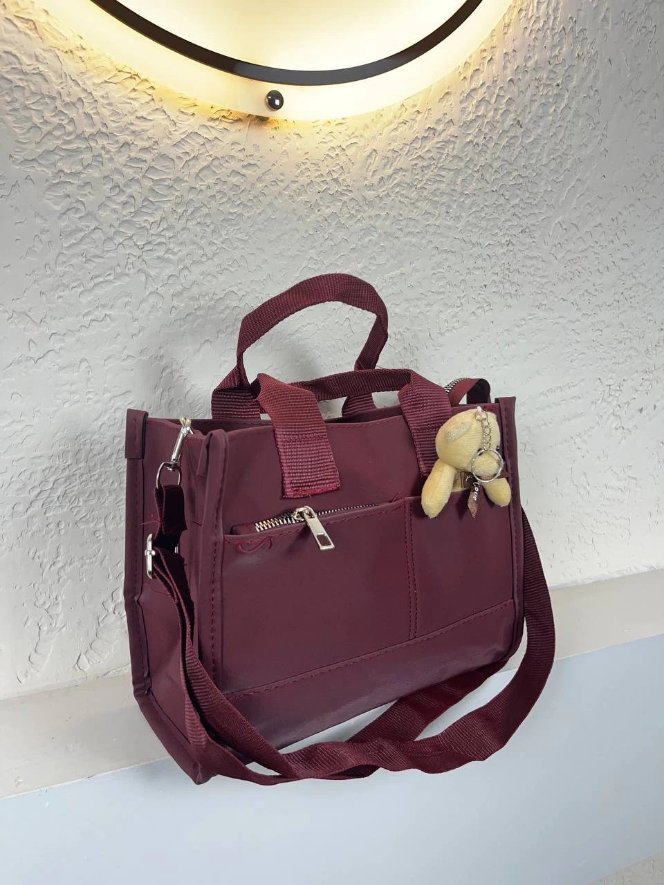 Bordo Ayıcıklı Kalite Çanta CB4196