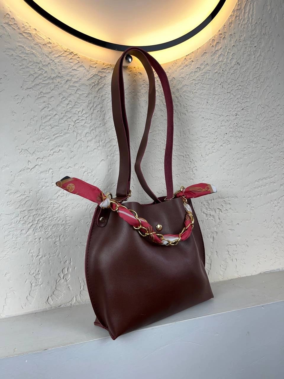 Bordo Fularlı Çapraz Çanta CB5219