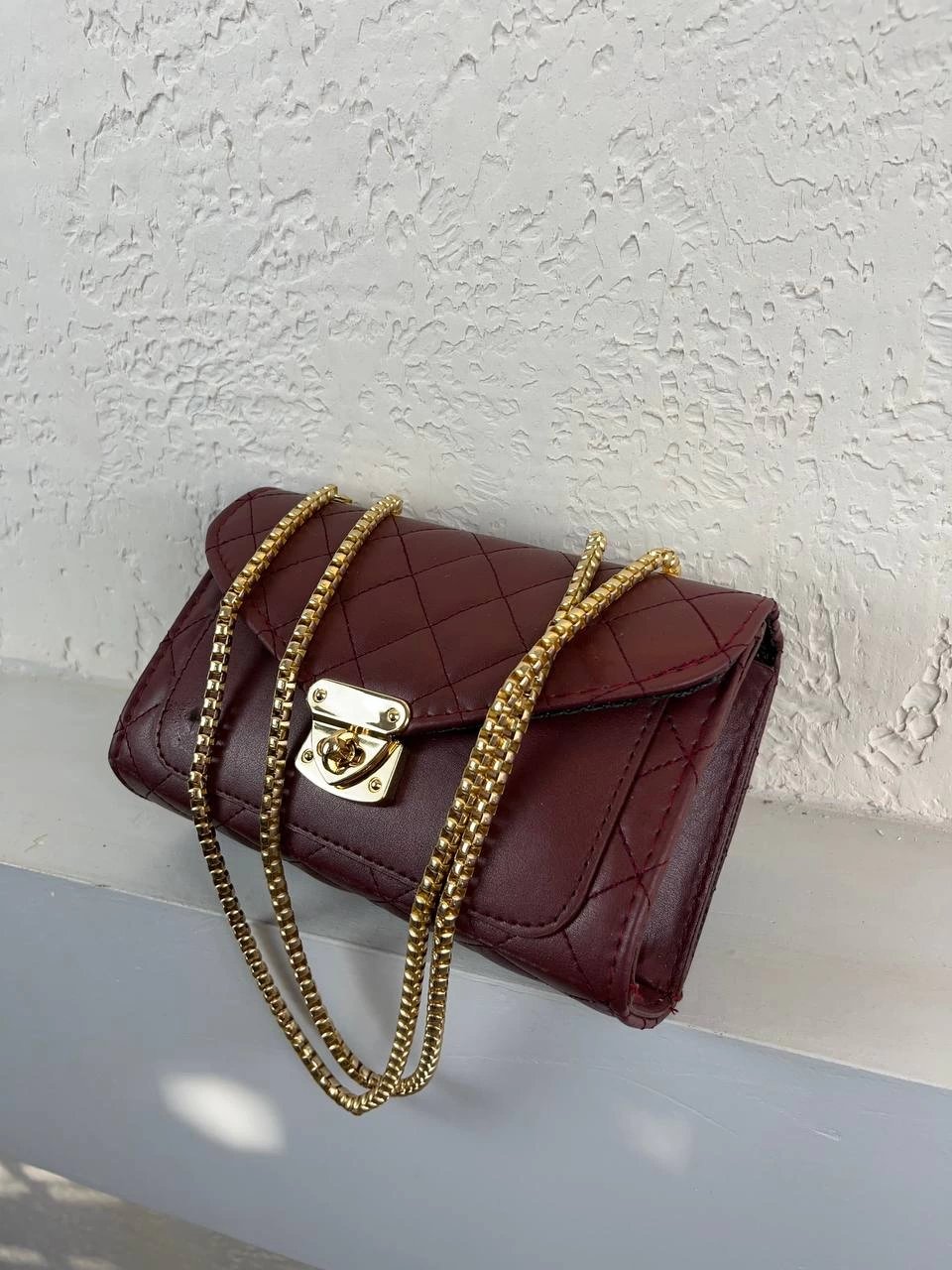 Bordo Kalıp Zincir Çanta CB5412