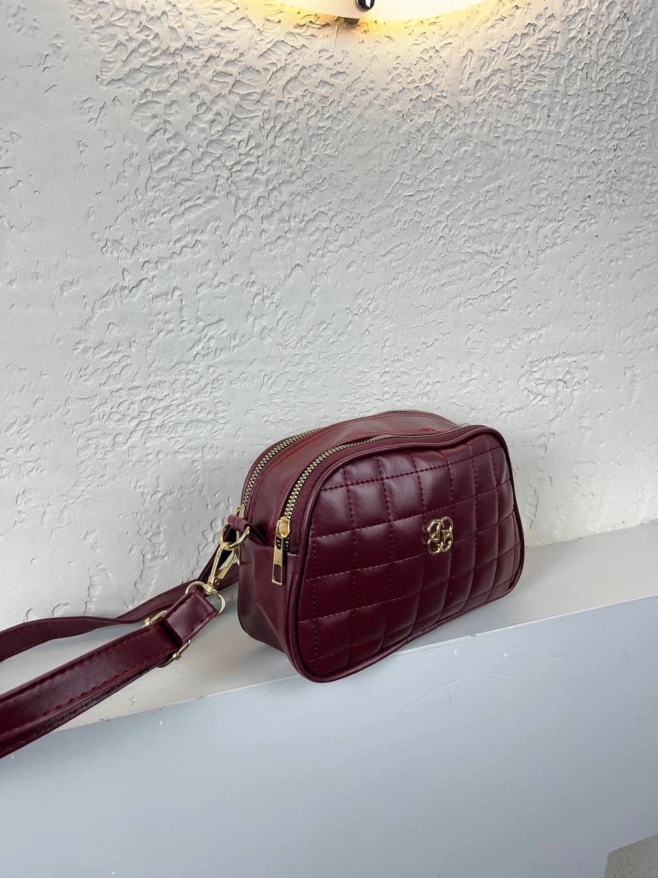 Bordo Kapitone 2 Bölme Çanta CB5279