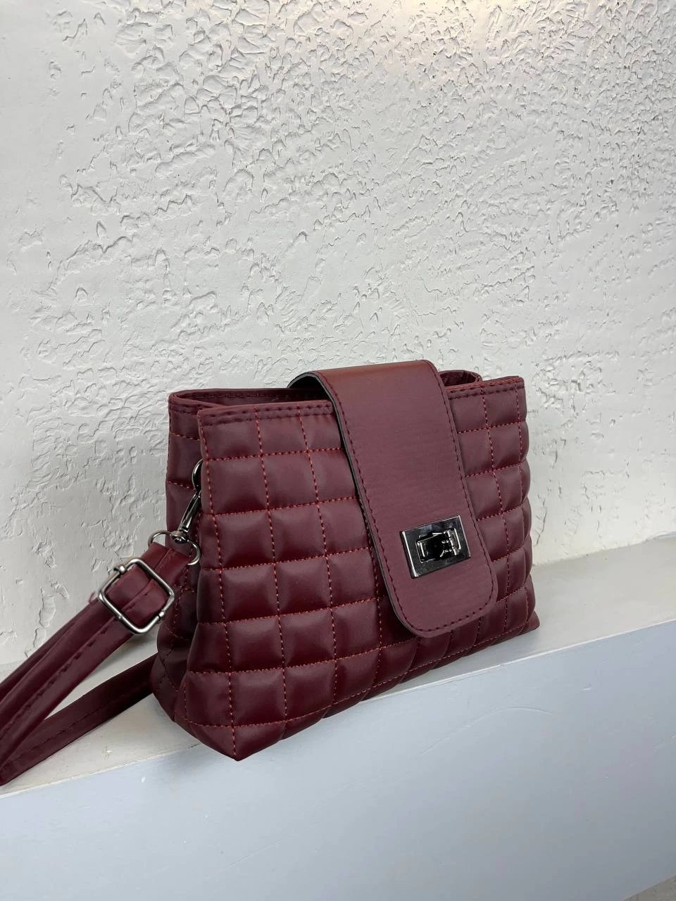 Bordo Kapitone 2 Bölmeli Kalite Çanta CB8798