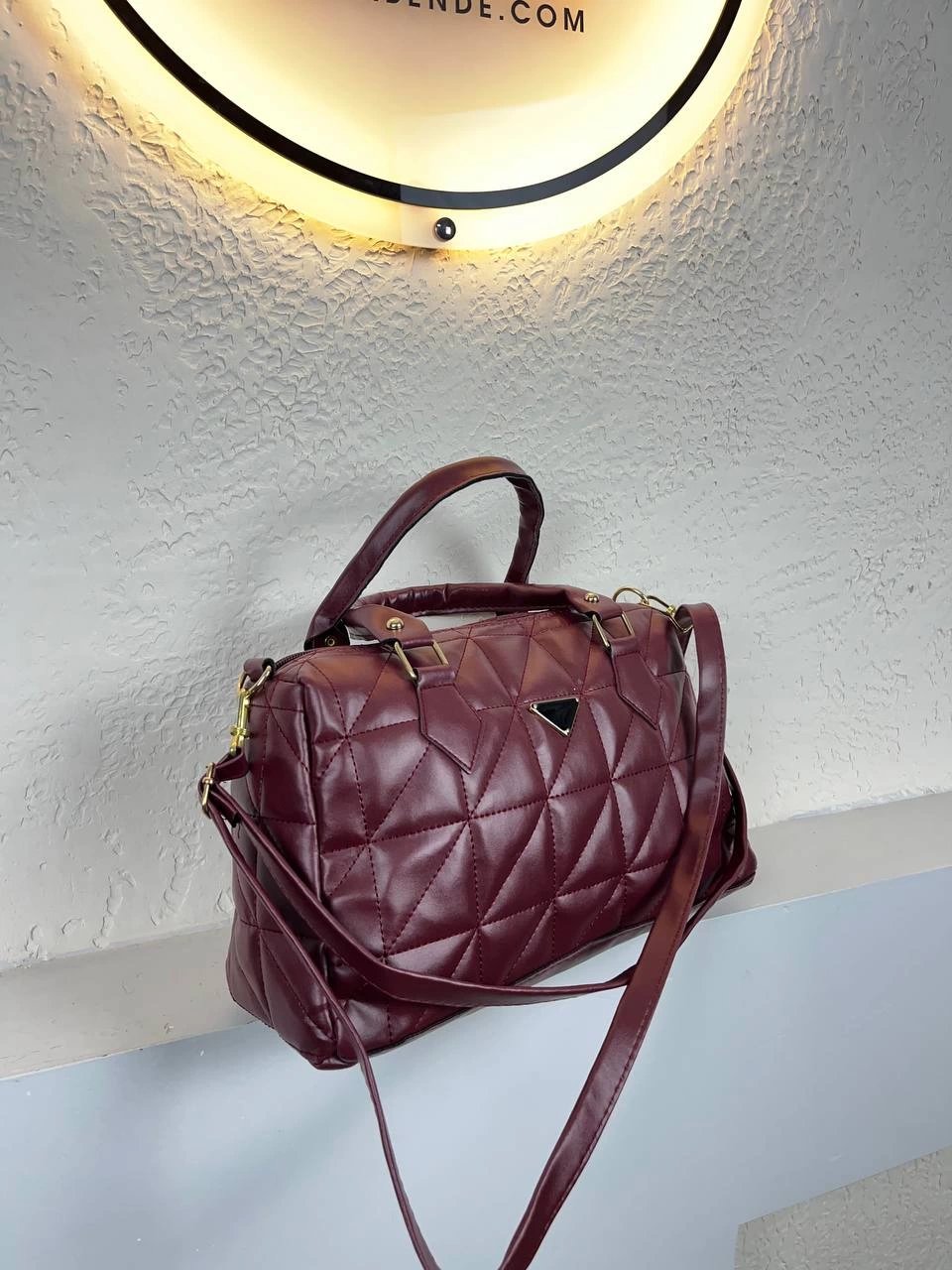 Bordo Kapitone Çanta CB3030