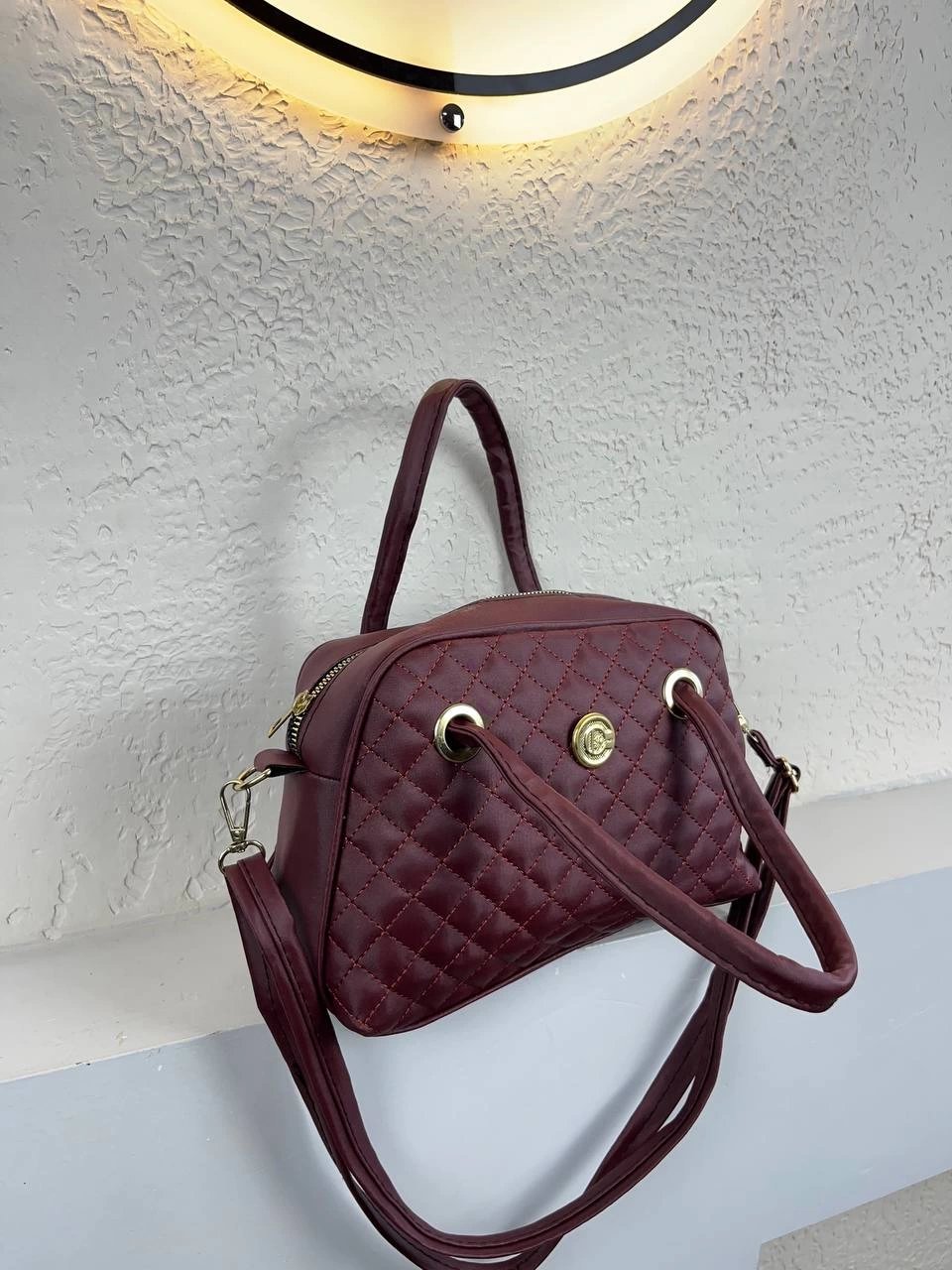 Bordo Kapitone Çanta CB8911