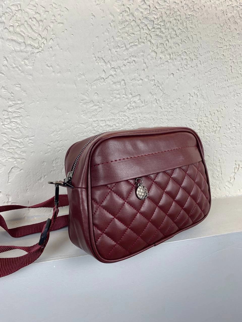 Bordo Kapitone Çapraz Çanta 2024