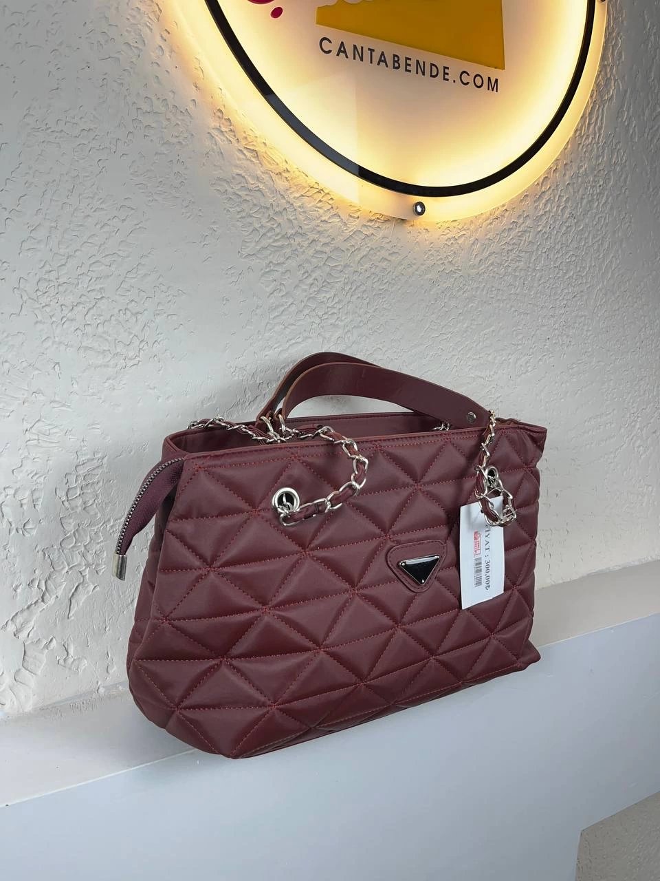 Bordo Kapitone Kalite Çanta CB3120