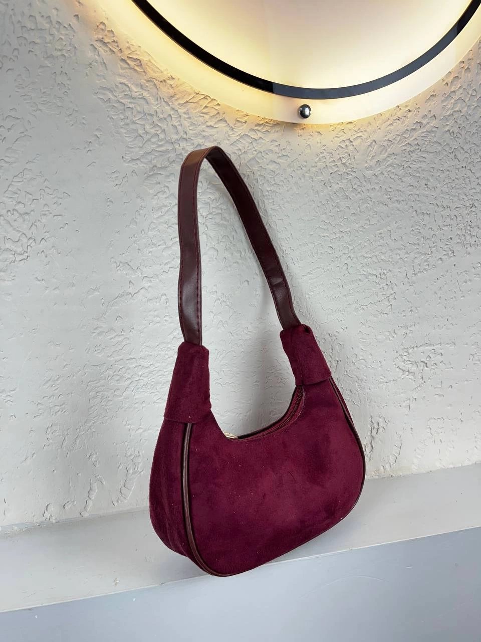 Bordo Nubuk Baget Çanta CB2011